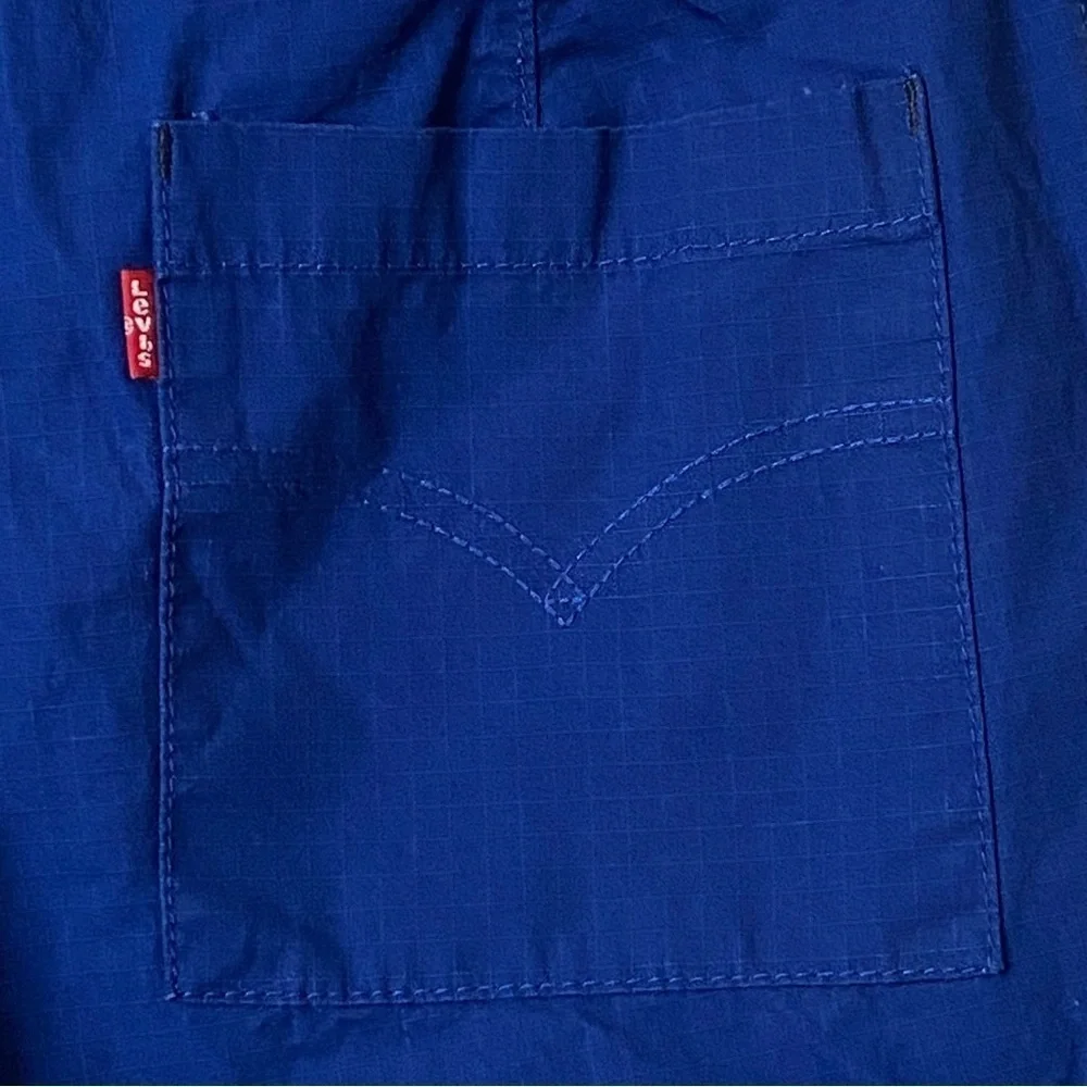 Levi's Boys Blue Ripstop Long Cargo Shorts Relaxed Fit Size 20 Regular